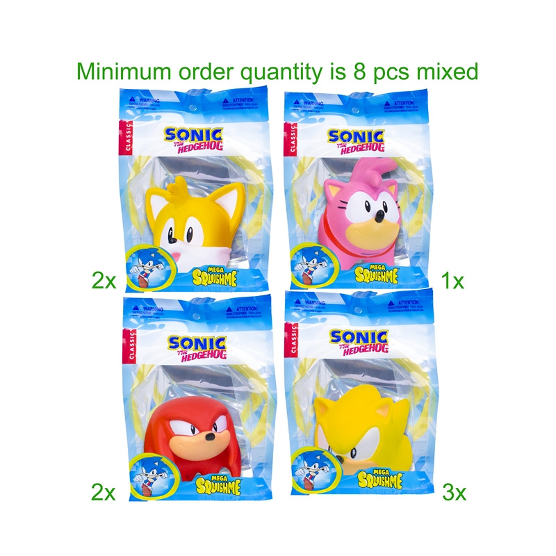 SONIC Mega Squishy Fugure In busta 12cm – 4ass…x8